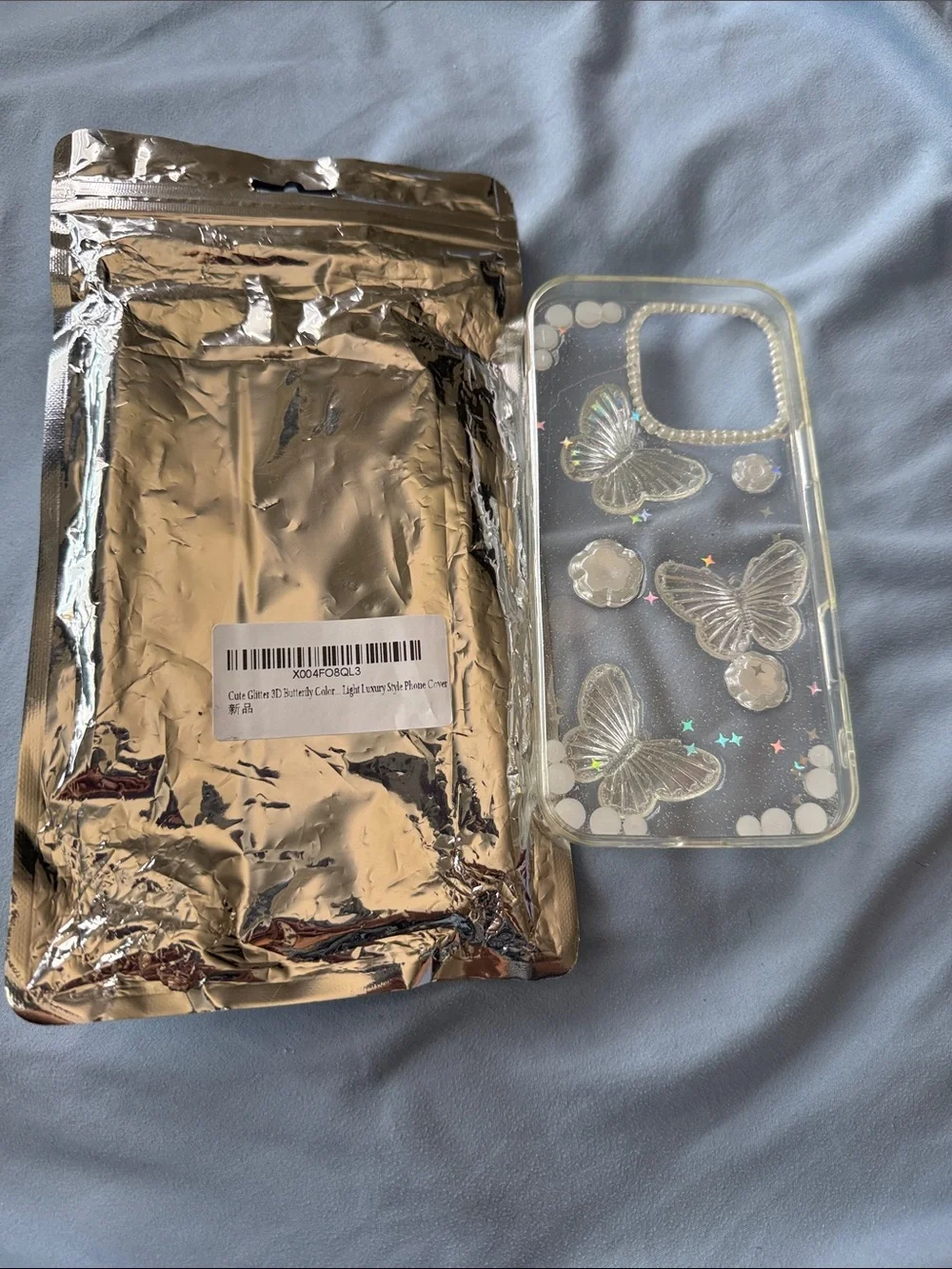Clear Butterfly Pearl iPhone Case - Women Accessories phone 16promax